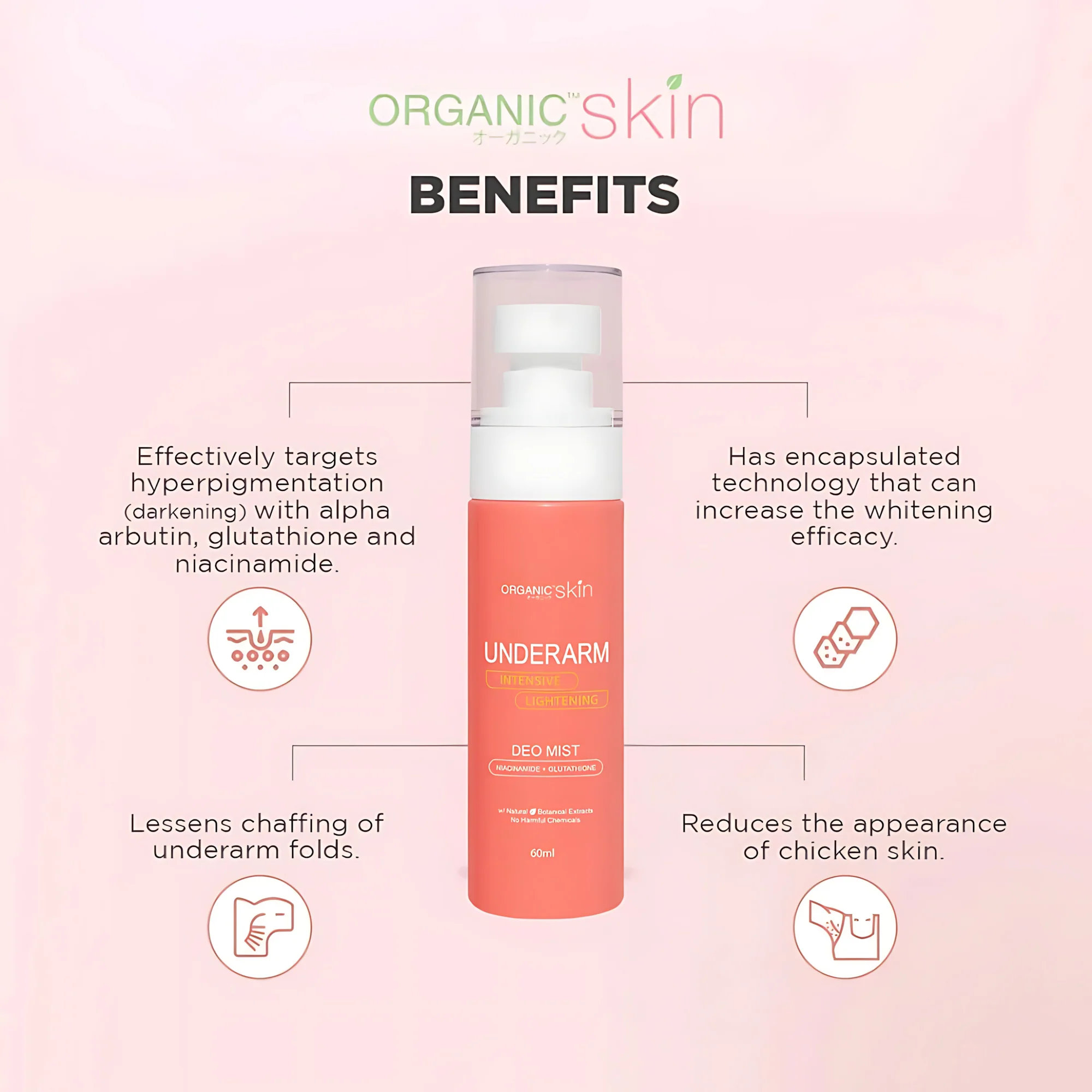 Organic Skin Intensive Brightening Underarm Deo Mist – 60ml - Image 3