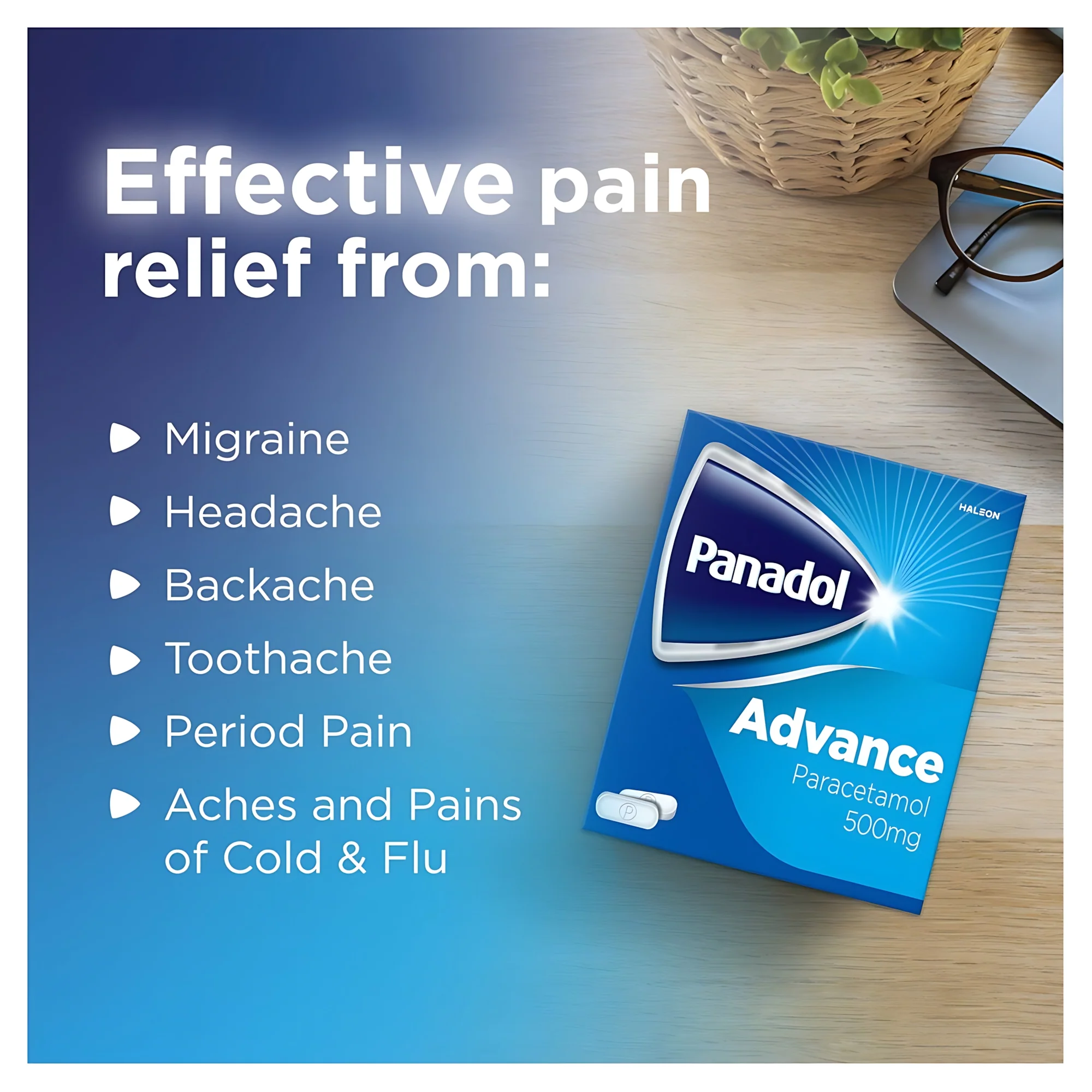 Panadol Advance Paracetamol Blue 500mg – Single Blister Strip Containing 12 Tablets - Image 4