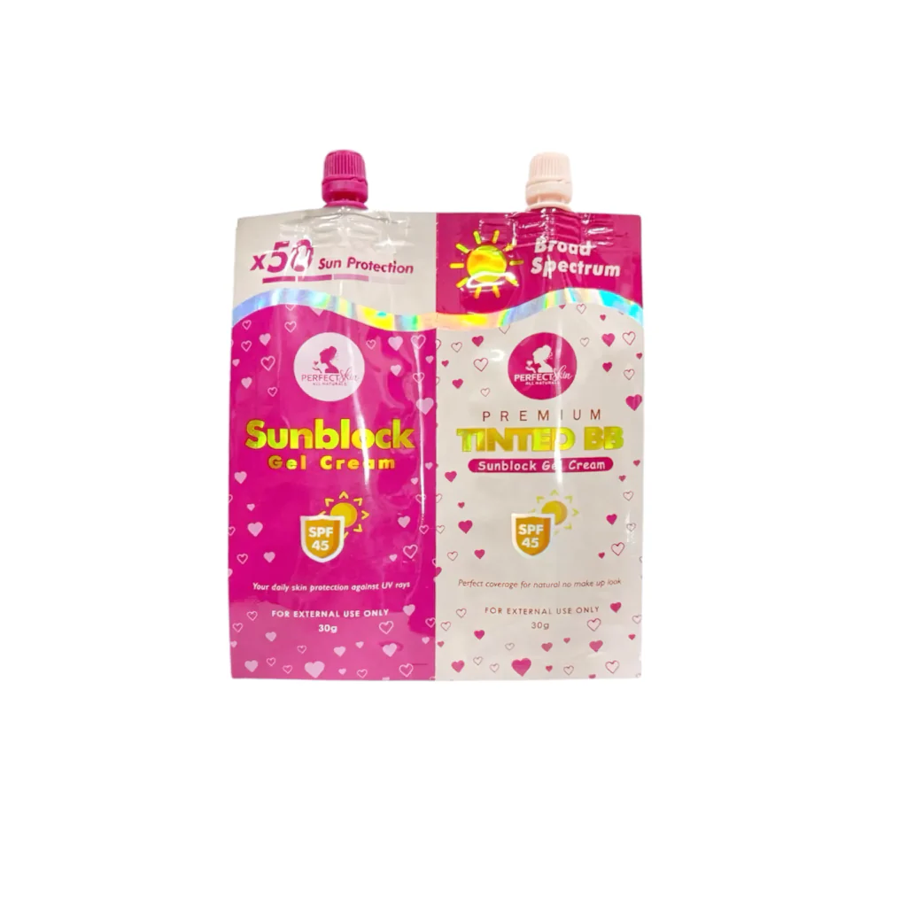 Perfect Skin Sunblock Gel Cream + Premium Tinted BB Sunblock Cream Twinpack - 30g each - Image 2