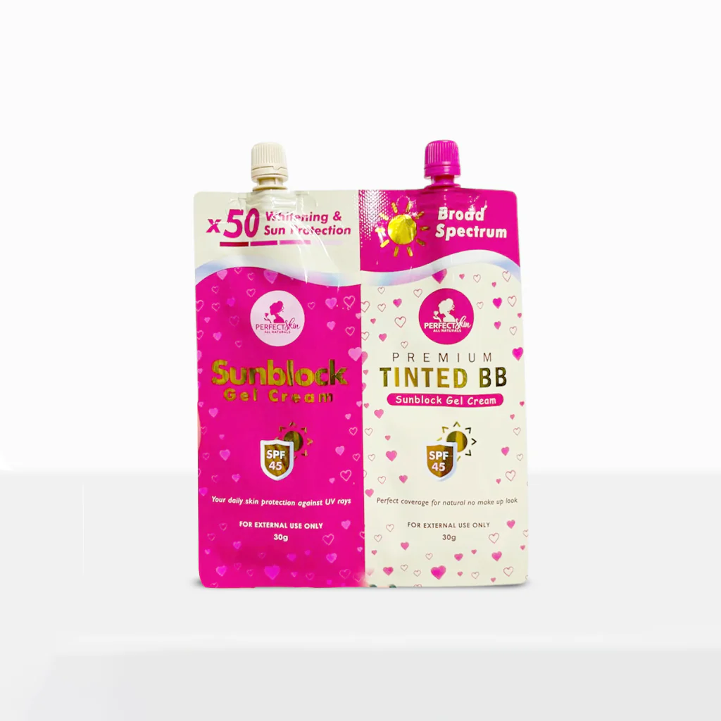 Perfect Skin Sunblock Gel Cream + Premium Tinted BB Sunblock Cream Twinpack - 30g each - Image 5