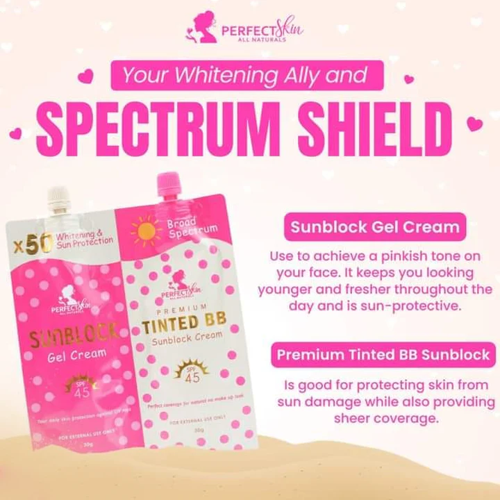 Perfect Skin Sunblock Gel + Tinted BB Sunblock Cream SPF45 (Twin Pack) - Image 4