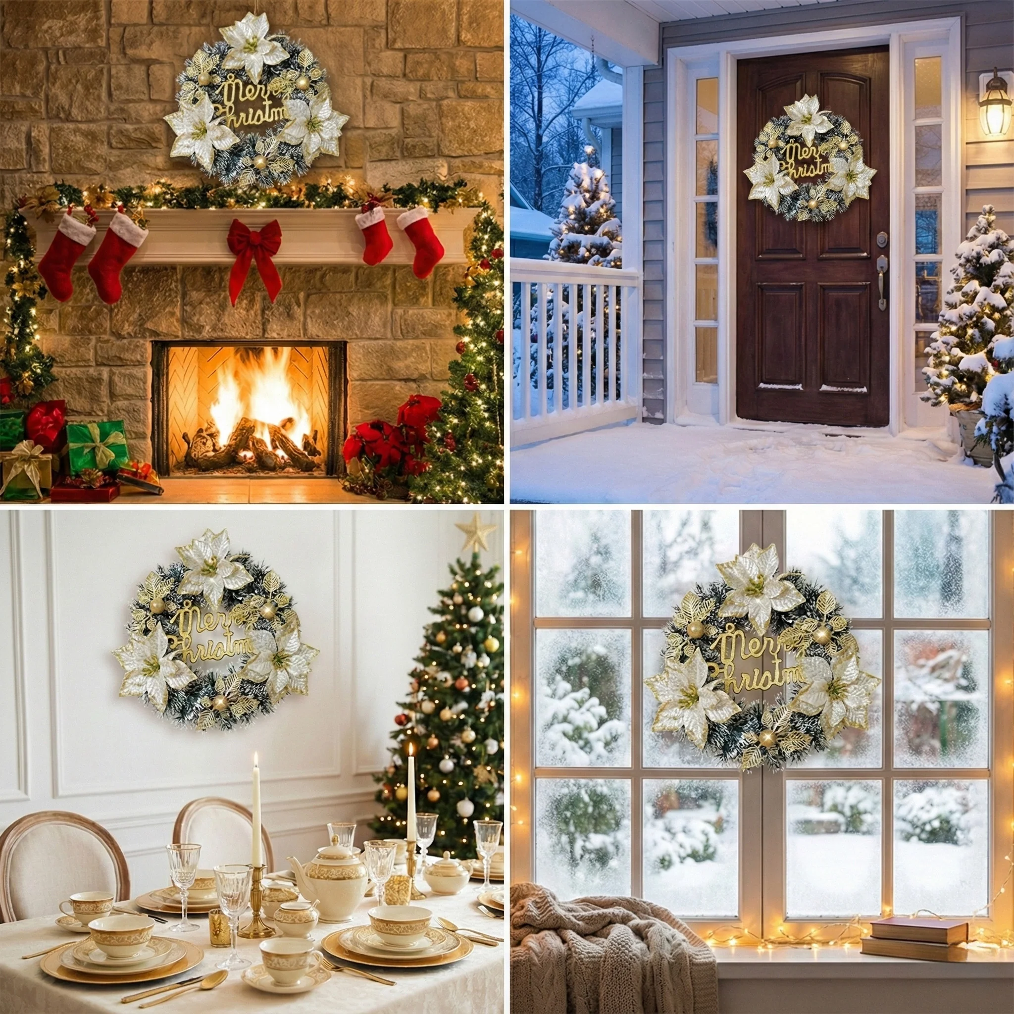 Christmas Wreath – Elegant Floral Holiday Door Decor | Indoor & Outdoor - Image 4