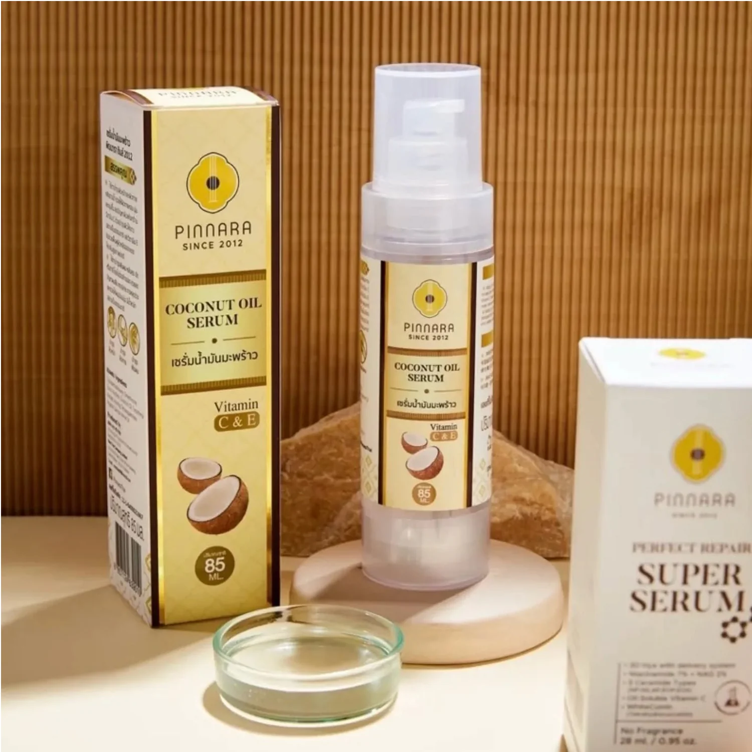Pinnara Coconut Oil Serum with Vitamin C & E – 85ml - Image 8