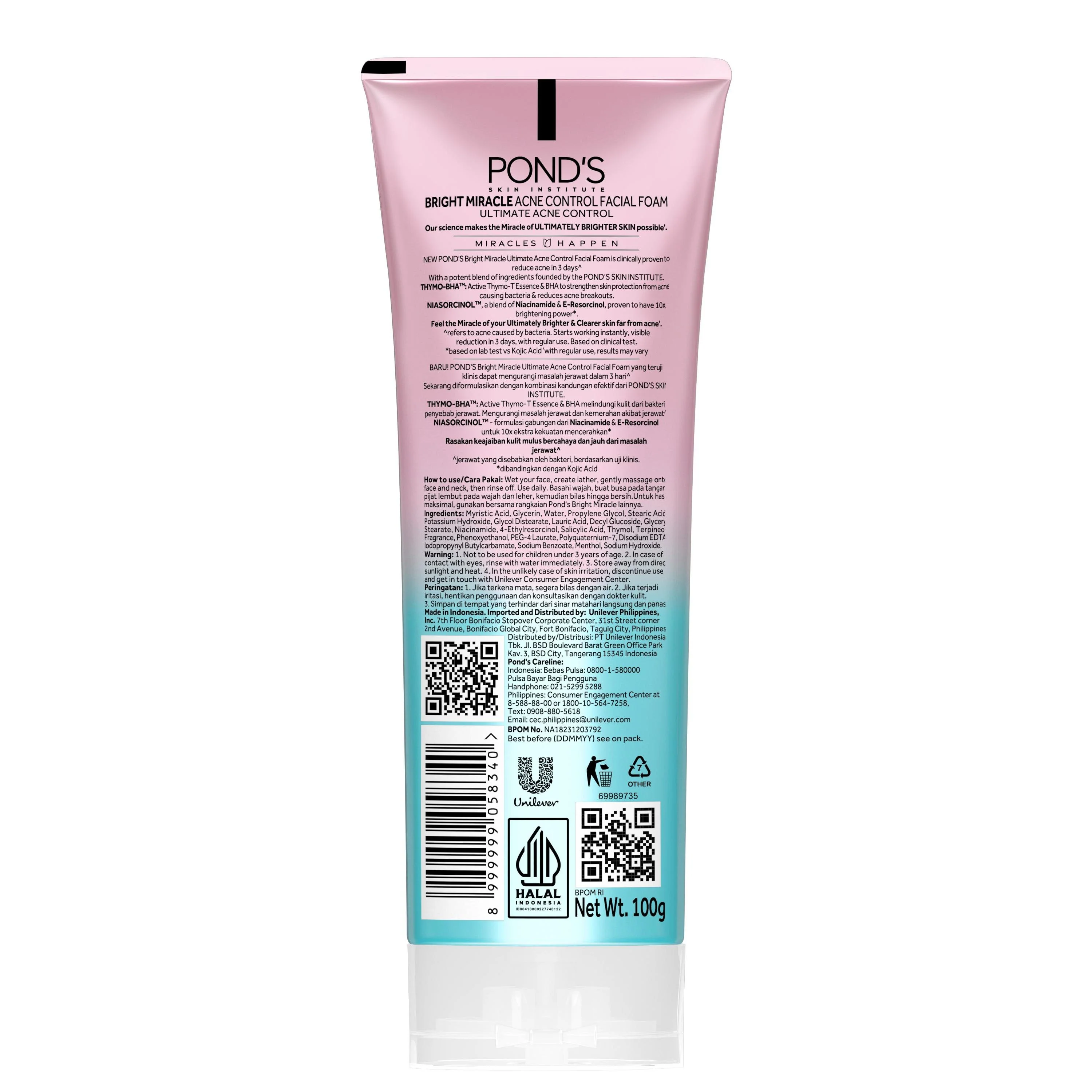Ponds Ultimate Acne Control THYMO-BHA Facial Foam - 100g - Image 10