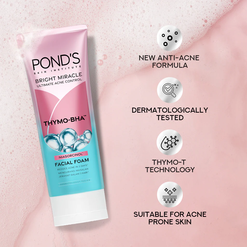 Ponds Ultimate Acne Control THYMO-BHA Facial Foam - 100g - Image 6