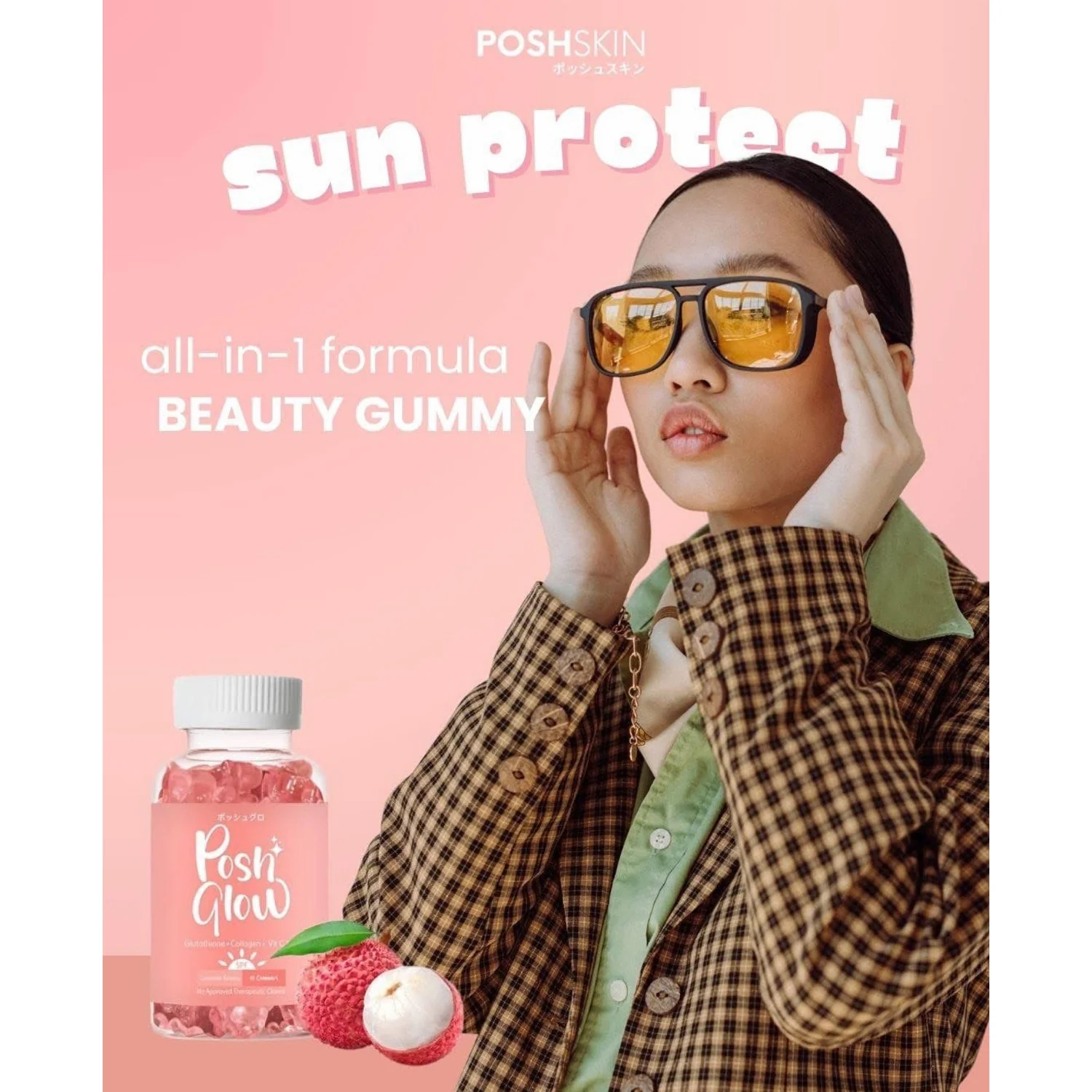 Posh Glow All-In-One Beauty Gummy – Lychee Flavor - Image 7