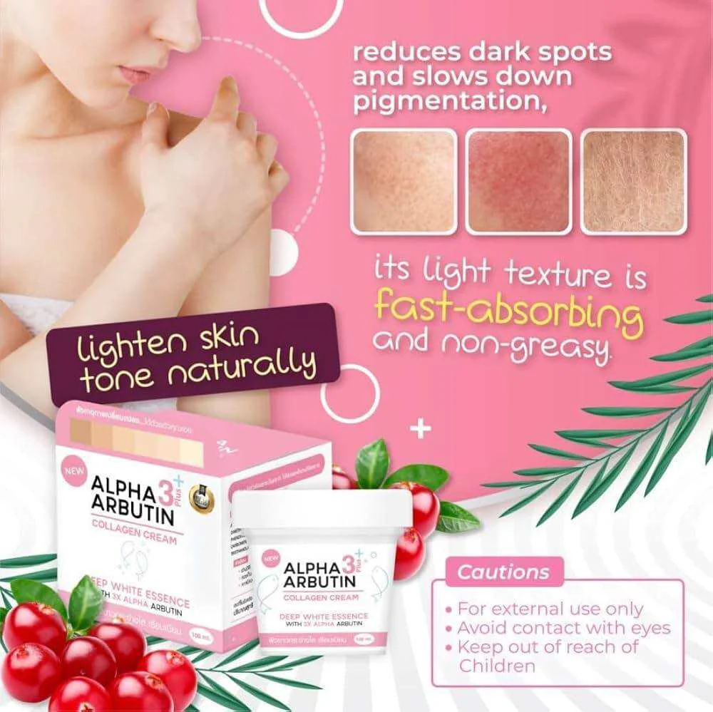 Precious Skin Alpha Arbutin 3 Plus Collagen Cream for Face and Body - 100g - Image 4