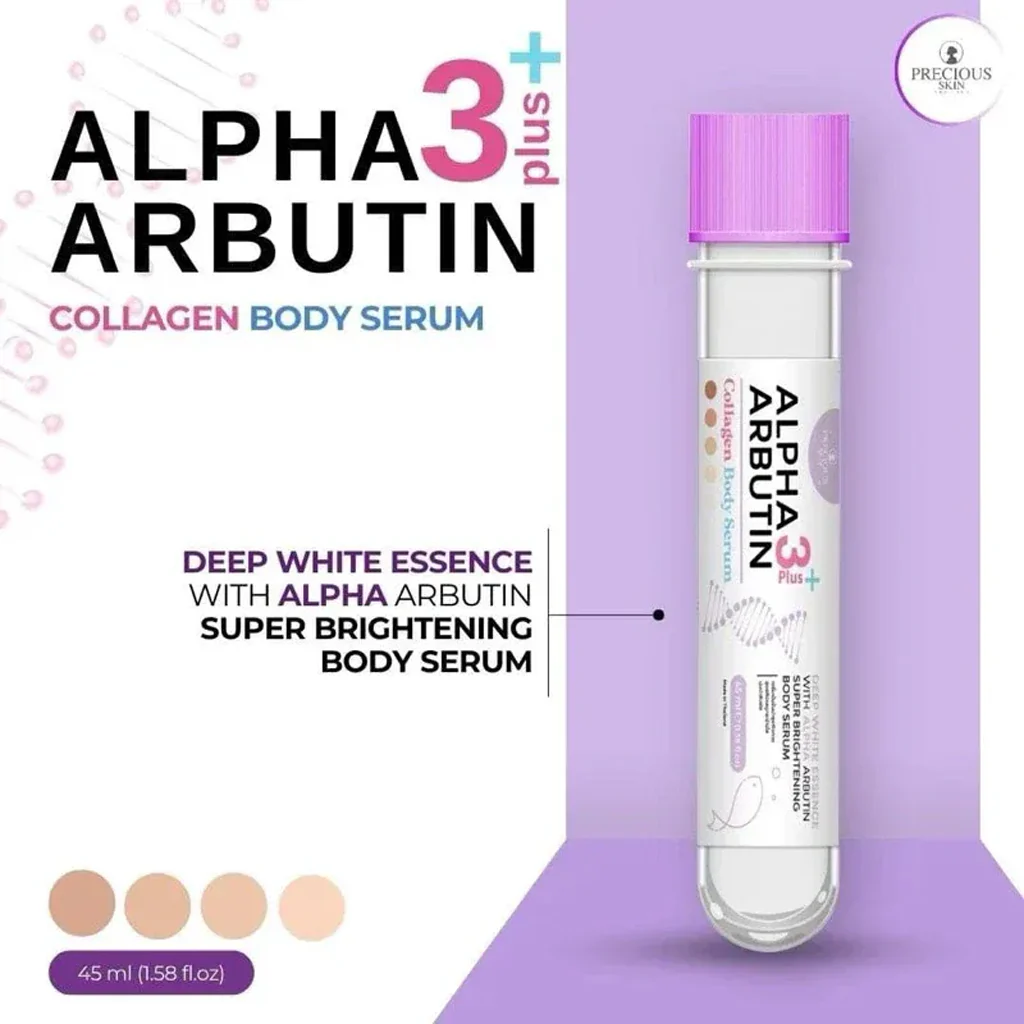 Precious Skin Alpha Arbutin 3 Plus Collagen Super Brightening Body Serum 45ml - Purple - Image 5