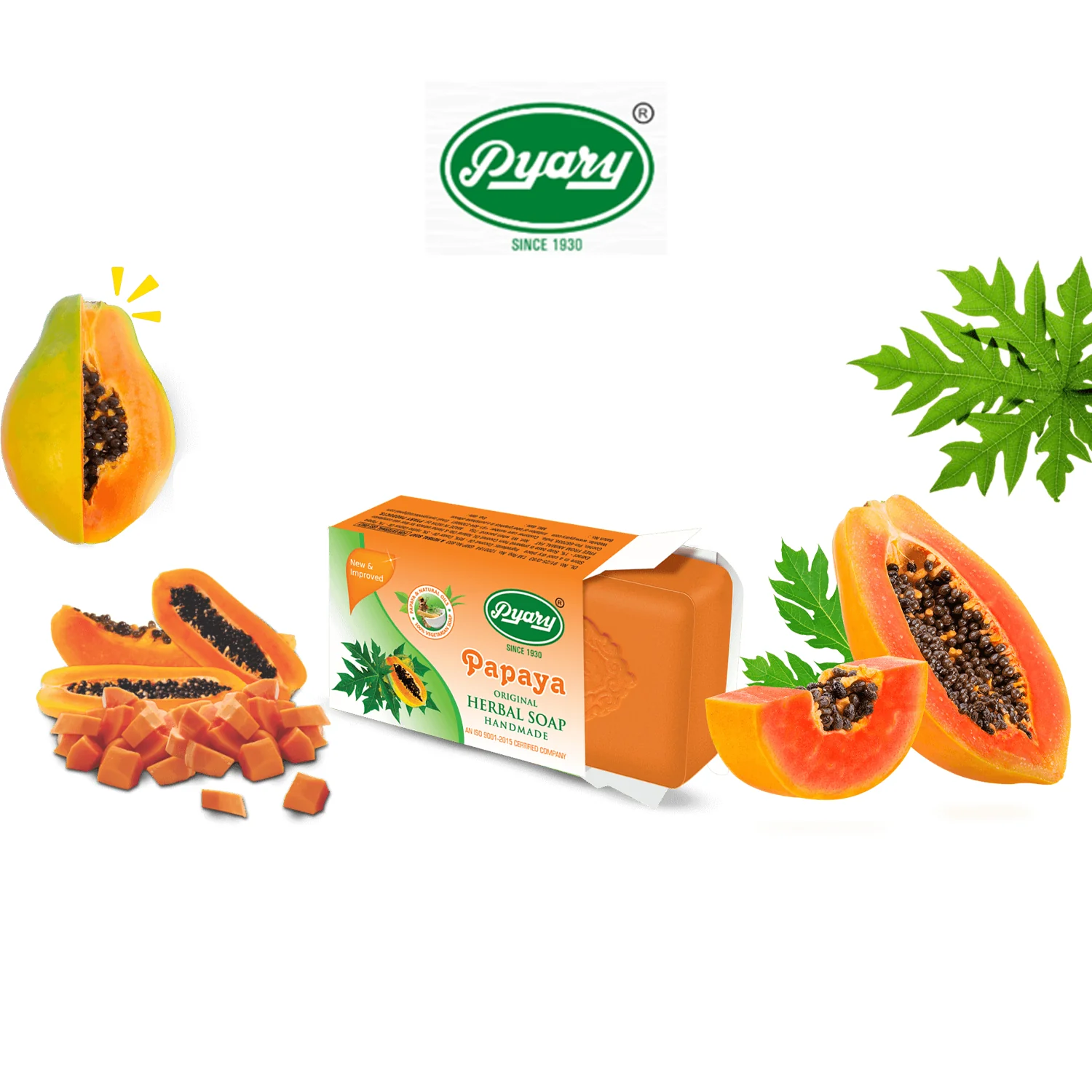 Pyary Papaya Herbal Soap – 75g - Image 2