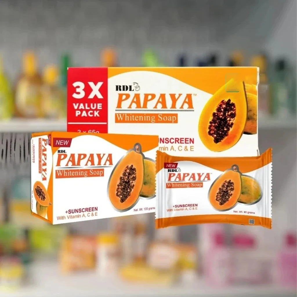RDL Papaya Brightening Soap with Sunscreen – 3X Value Pack (3 x 65g) - Image 9