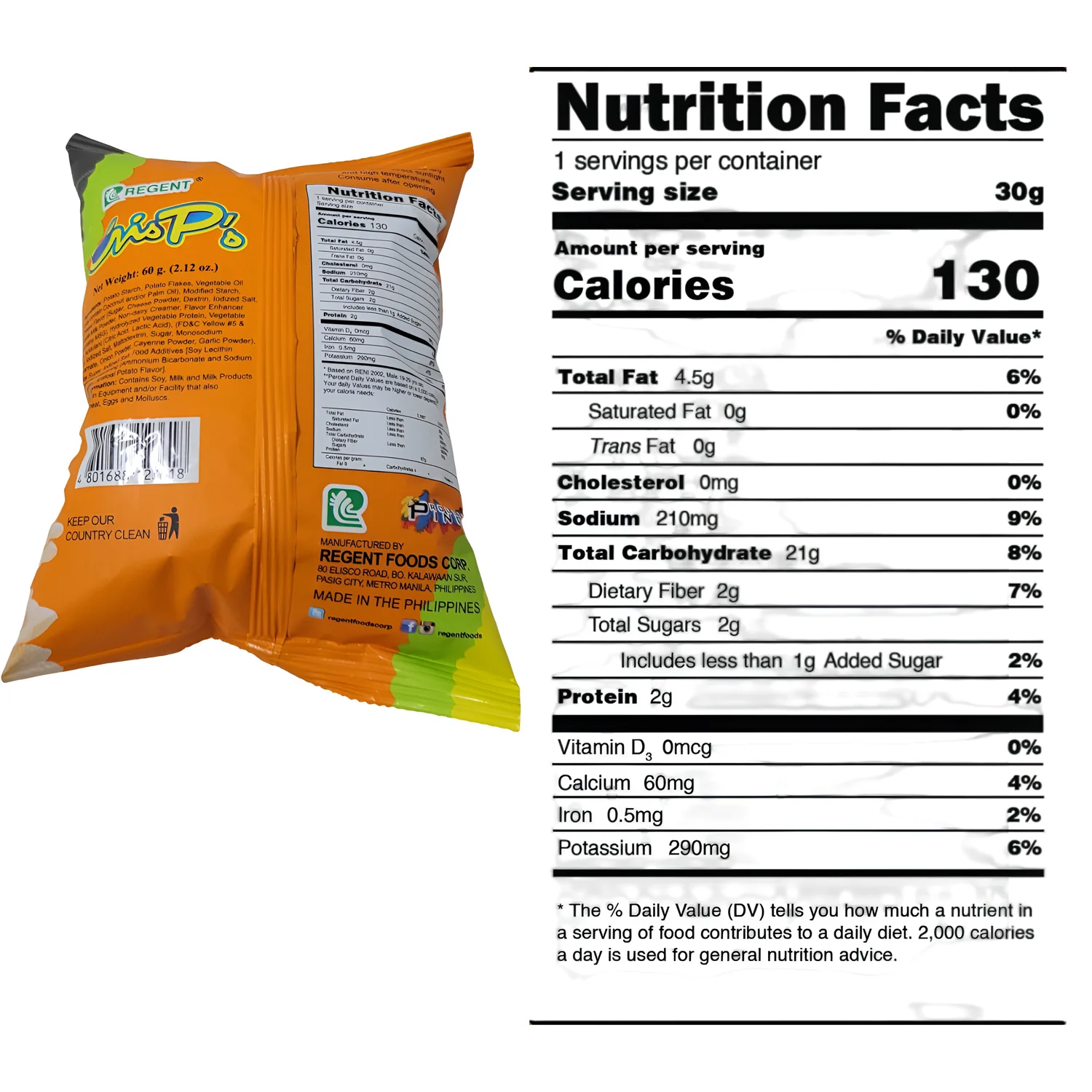 Regent CrisP’s Cheese Flavor - 60g - Image 3