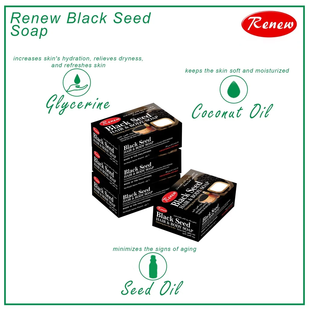 Renew Black Seed Hair & Body Soap - 90g - Image 4