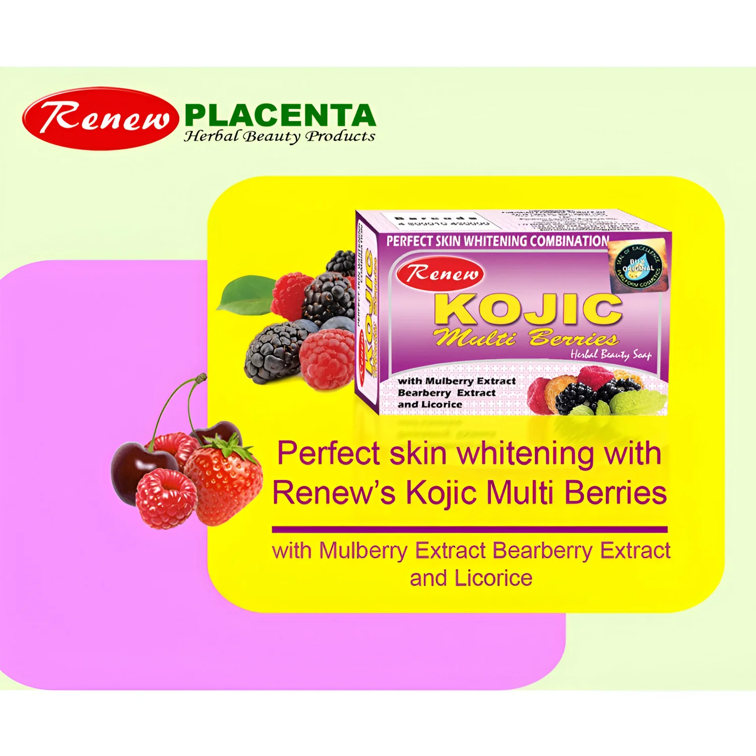 Renew Kojic Multi Berries Herbal Beauty Soap - 135g - Image 5