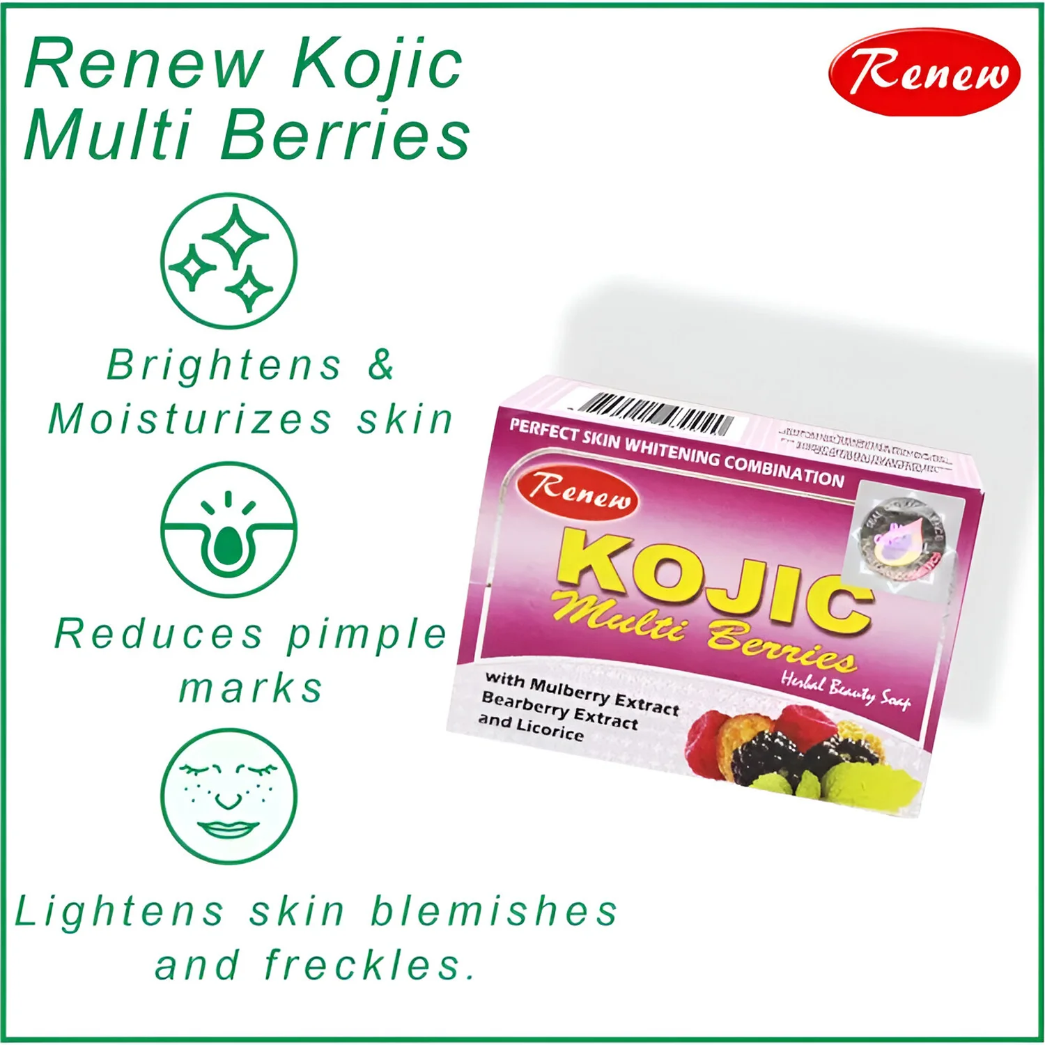 Renew Kojic Multi Berries Herbal Beauty Soap - 135g - Image 8