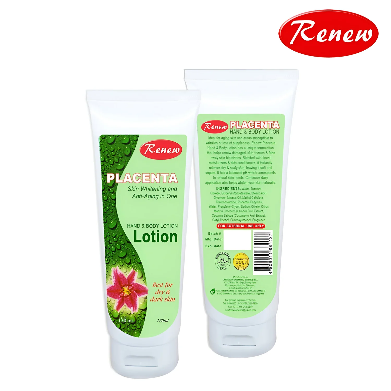 Renew Placenta Skin Whitening & Anti-Aging In One Hand & Body Loction - 120ml - Image 4