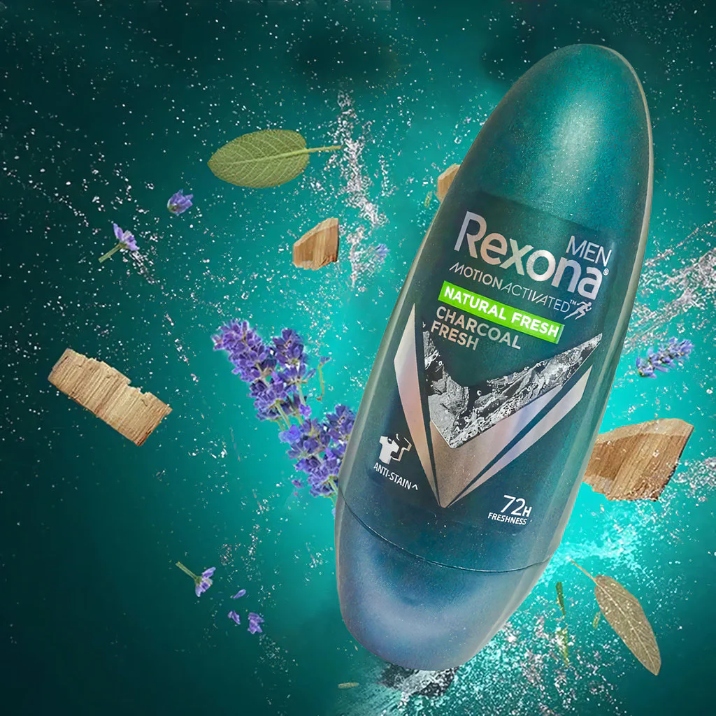 REXONA Men Anti-Perspirant Roll On – Natural Fresh Charcoal Fresh 45ml - Image 4