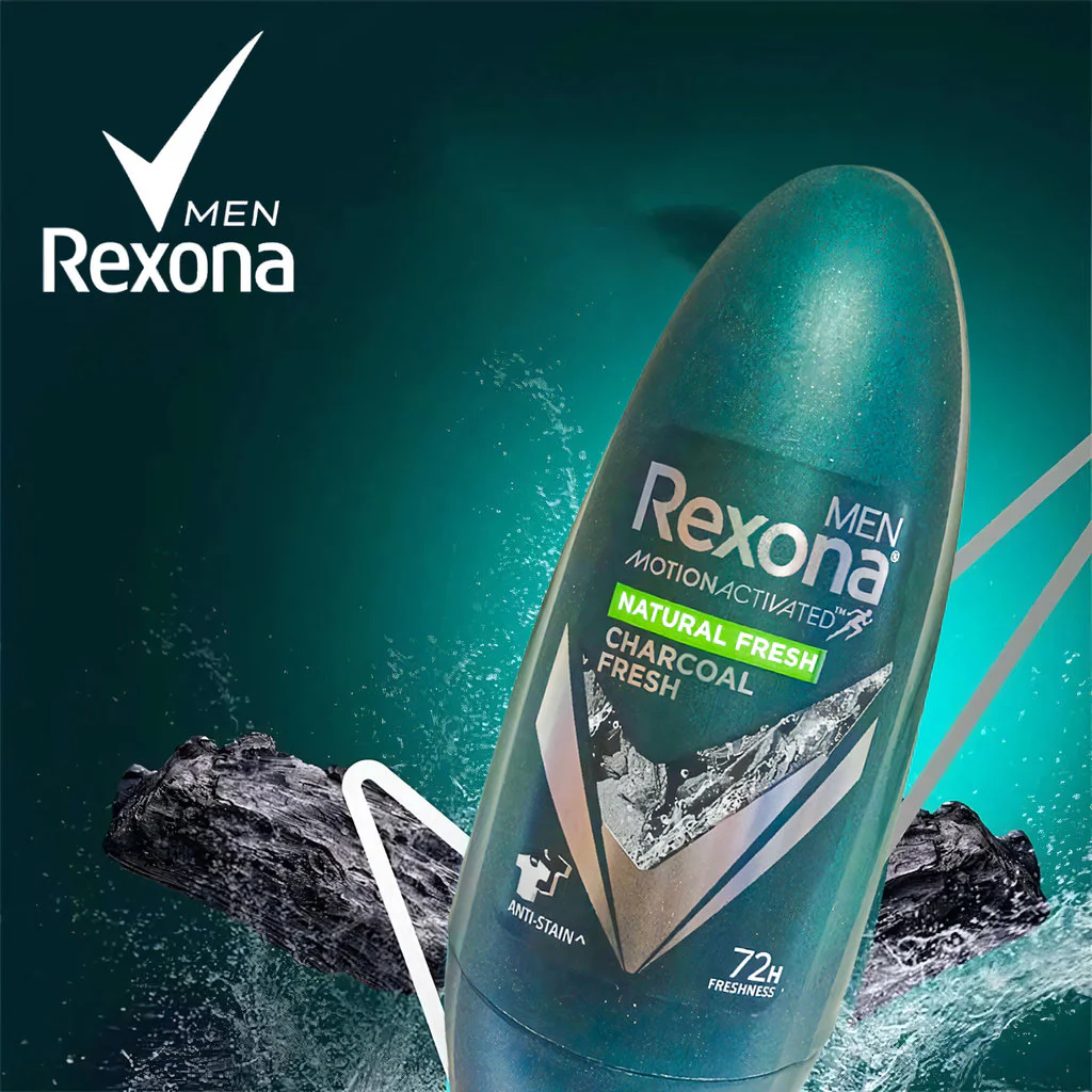 REXONA Men Anti-Perspirant Roll On – Natural Fresh Charcoal Fresh 45ml - Image 6