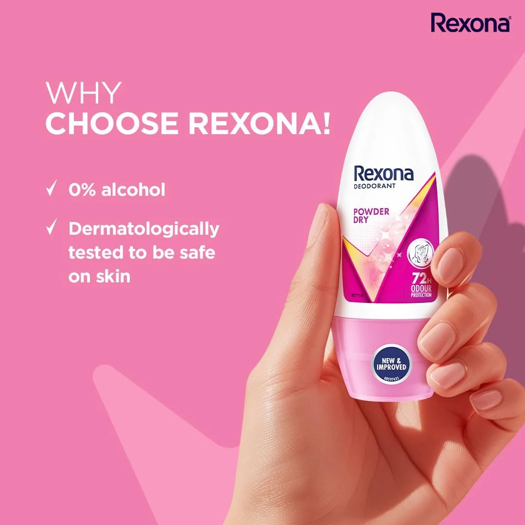 Rexona Powder Dry Roll-On Deodorant for Women – 50ml - Image 6
