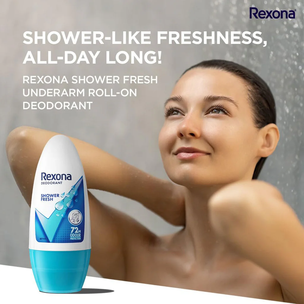 Rexona Shower Fresh Roll-On Deodorant for Women – 50ml - Image 4