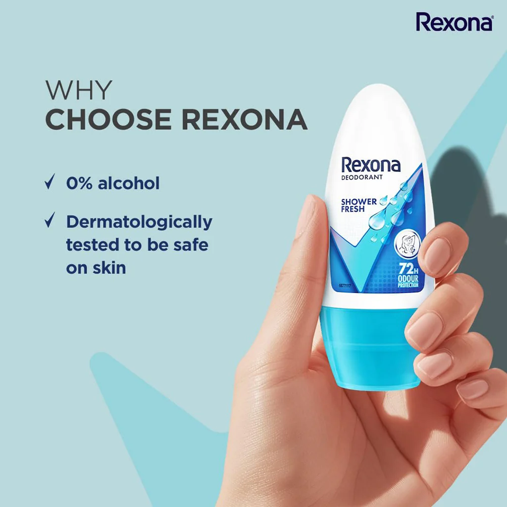 Rexona Shower Fresh Roll-On Deodorant for Women – 50ml - Image 7
