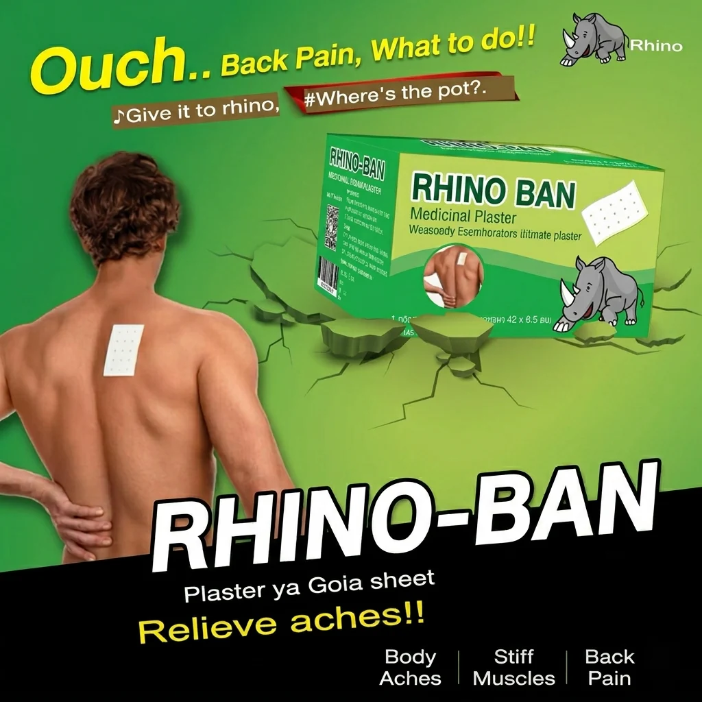 Rhinobun Pain Relief Plaster Bundle - 200 Sheets (20 Sachets × 10) - Image 3