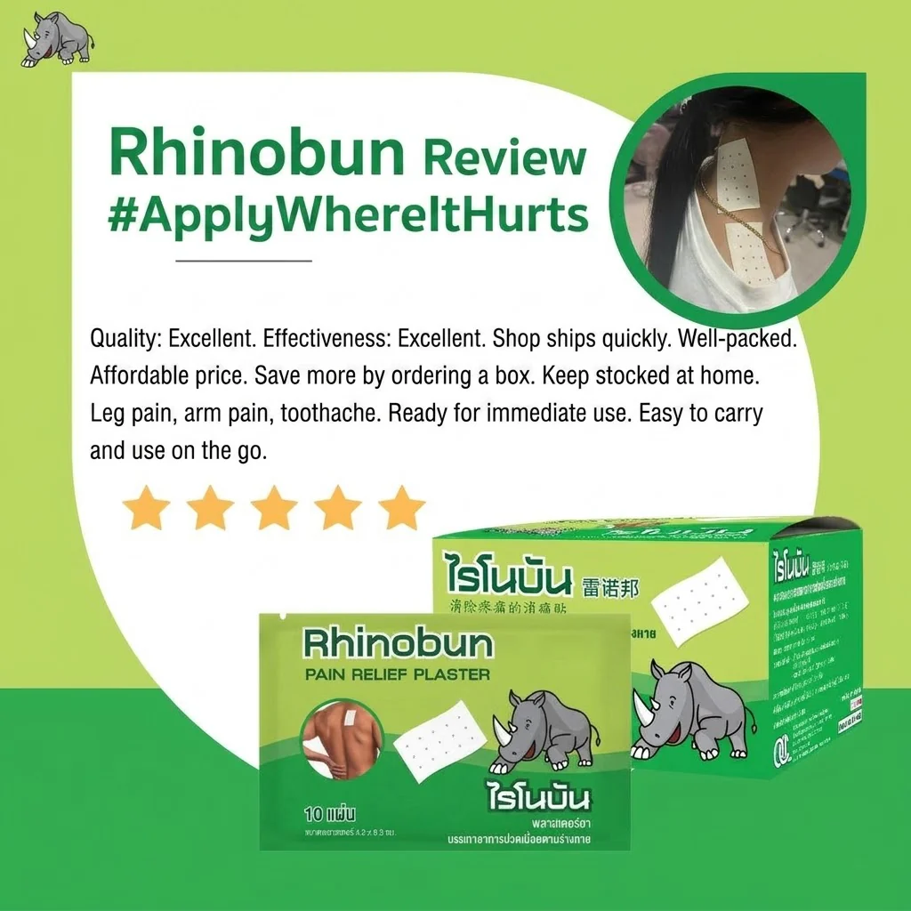 Rhinobun Pain Relief Plaster Sachet (10 Sheets) - Image 4