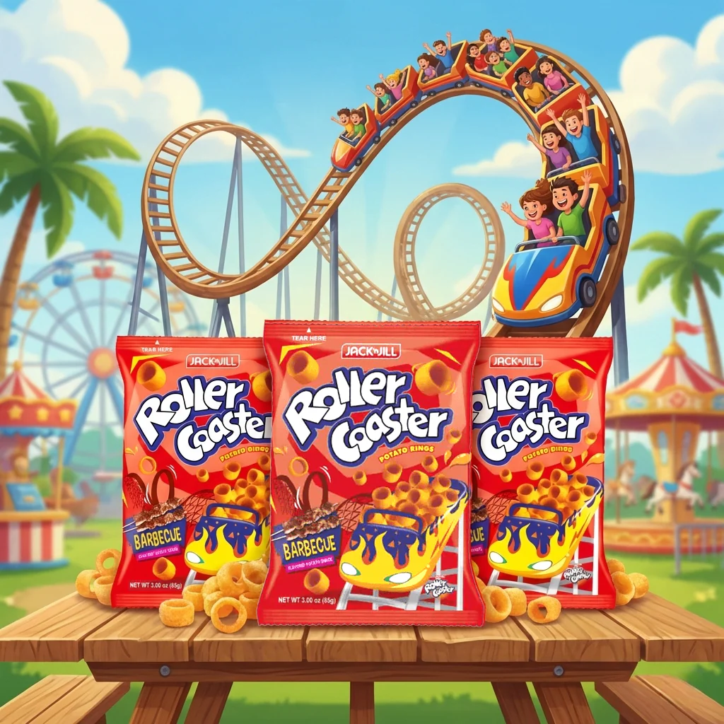 Roller Coaster Potato Rings – Barbecue Flavor (85g) | 3pcs Combo - Image 3