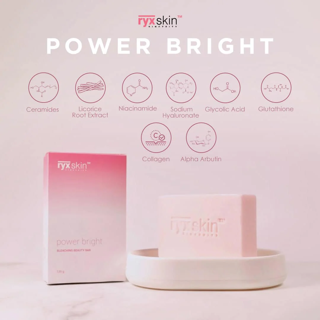 ryxskin Power Bright Bleaching Beauty Bar Soap - 120g - Image 4