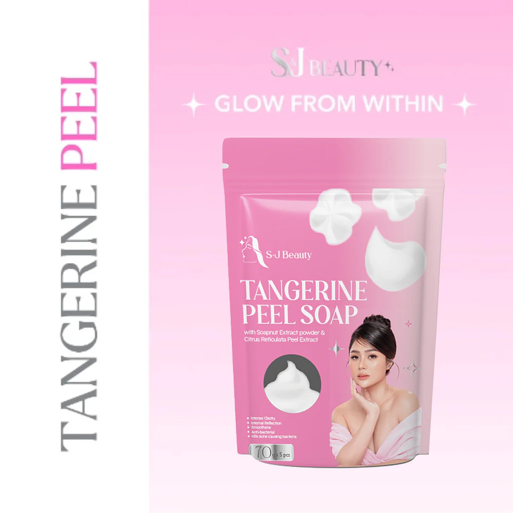 S&J Beauty Tangerine Peel Soap - 70g x 5 Bars (350g Total)