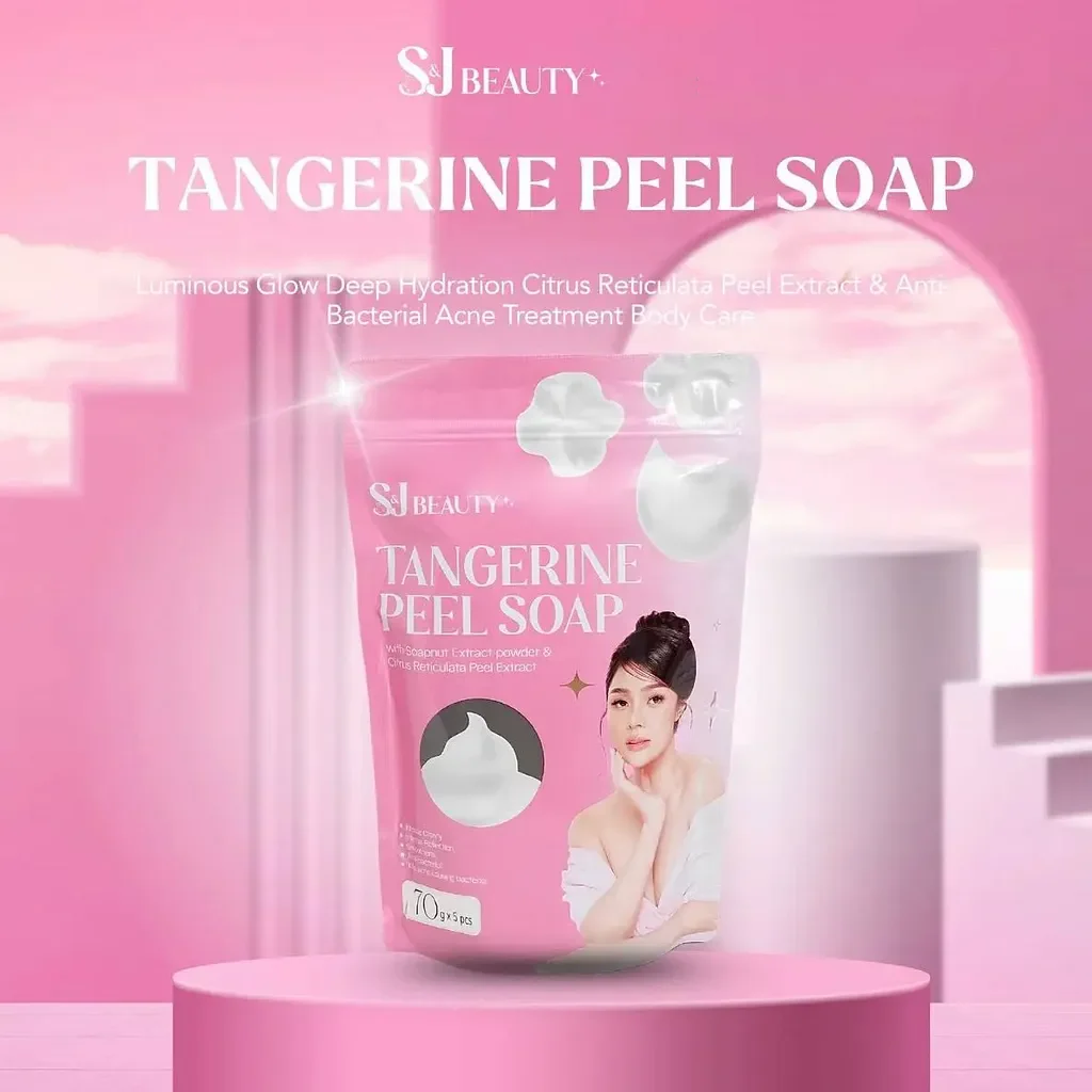 S&J Beauty Tangerine Peel Soap - 70g x 5 Bars (350g Total) - Image 6