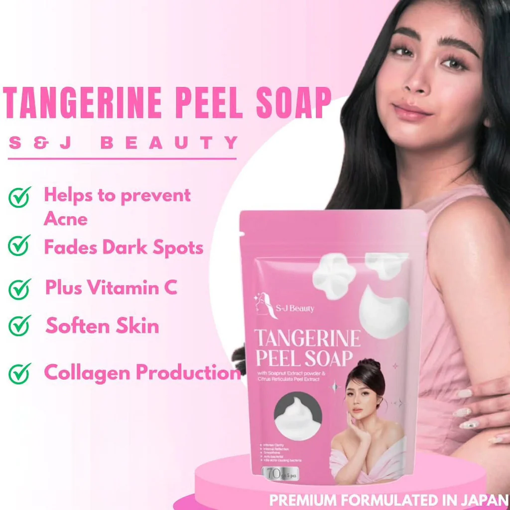 S&J Beauty Tangerine Peel Soap - 70g x 5 Bars (350g Total) - Image 7
