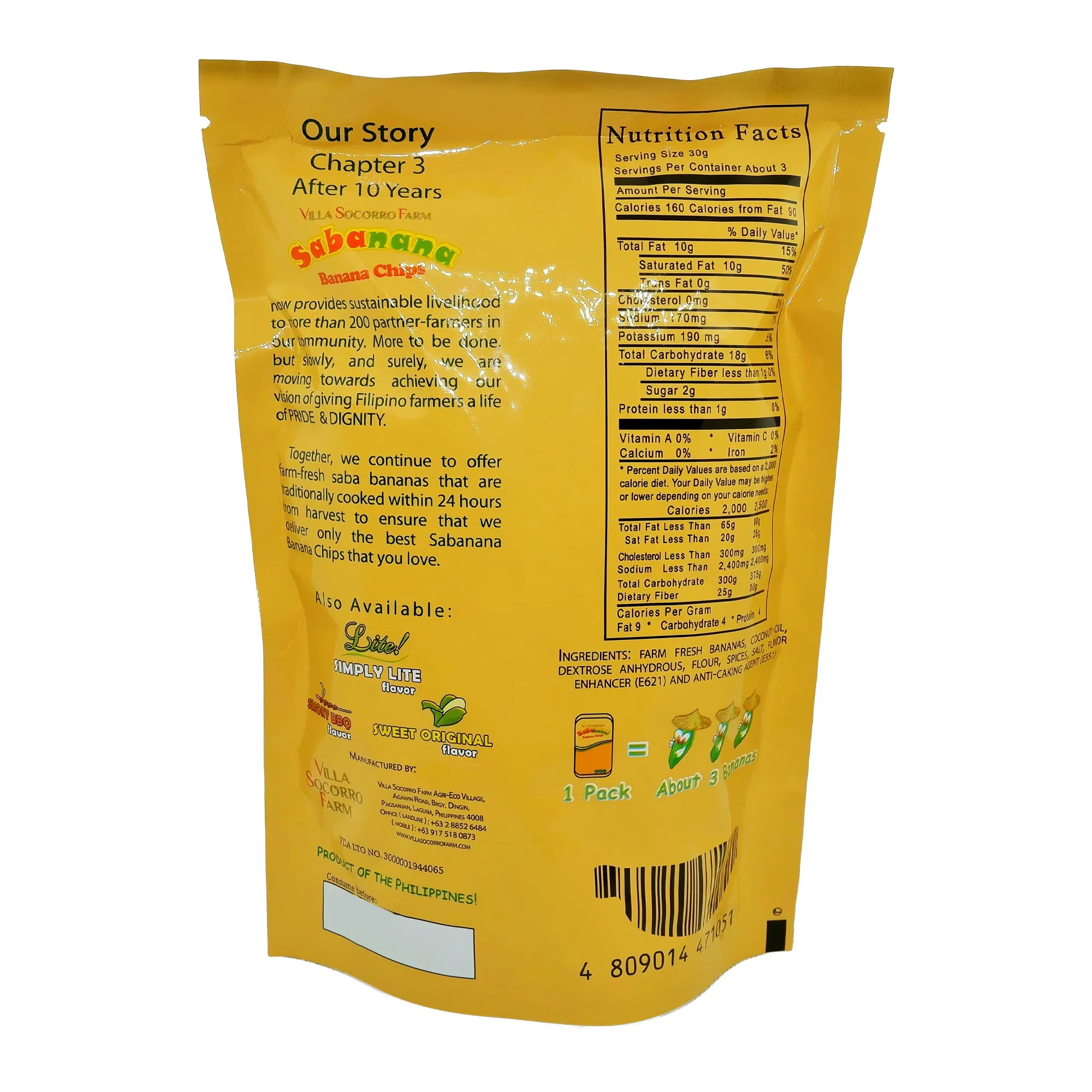 Sabanana Banana Chips Roasted Garlic Flavor - 100g - Image 2