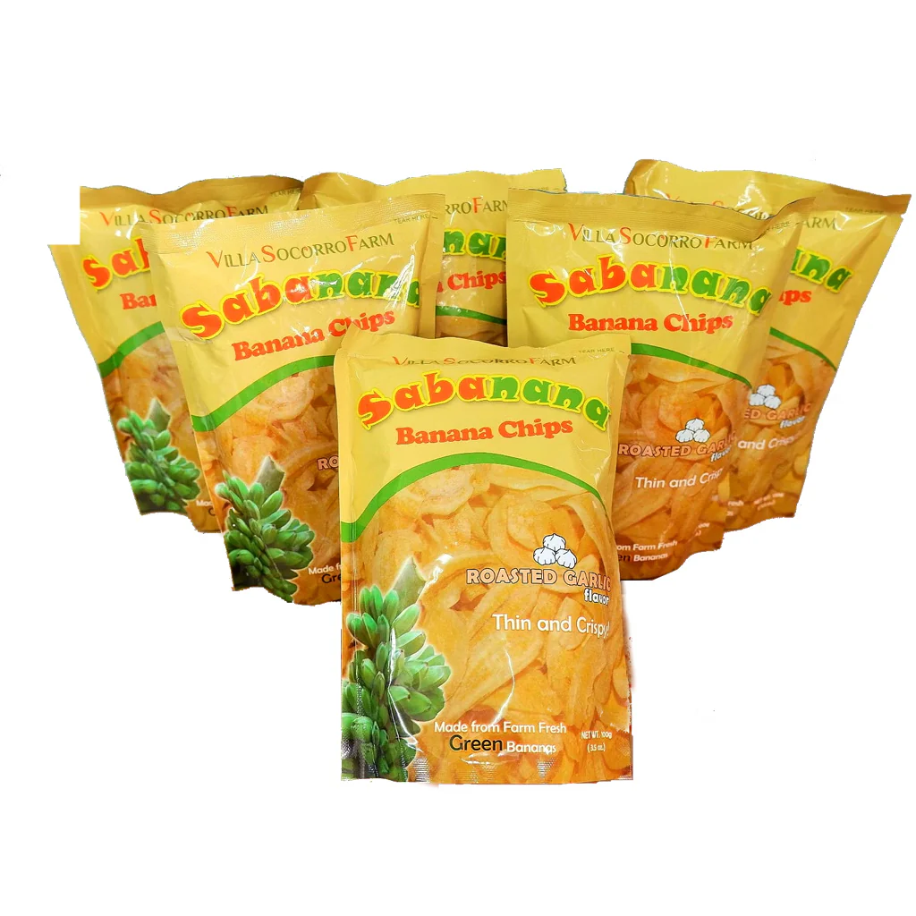 Sabanana Banana Chips Roasted Garlic Flavor - 100g - Image 3