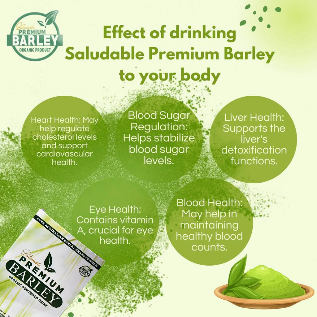 Saludable Premium Barley – Organic Powdered Drink (3g x 10 Sachets) - Image 5