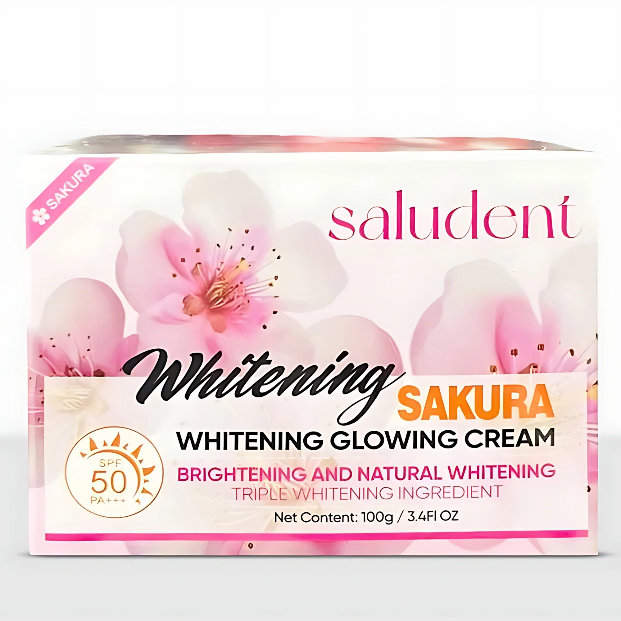 Saludent Brightening Sakura Brightening Glowing Cream SPF50 PA+++ – 100g - Image 10