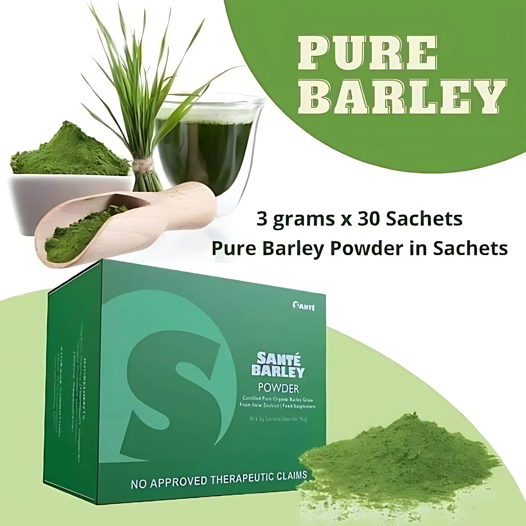 Santé Barley Powder with Stevia – 3g x 30 Sachets (90g Total) - Image 2