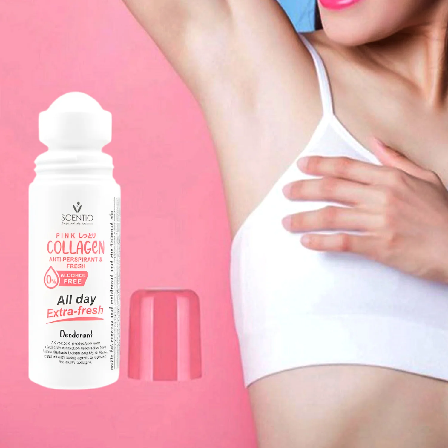 Scentio Pink Collagen Anti-Perspirant & Extra-Fresh Deodorant – 50ml - Image 5