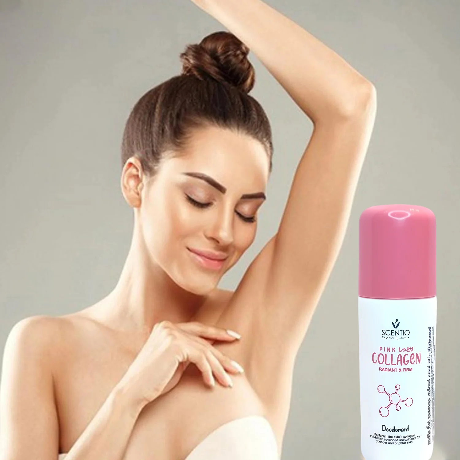 Scentio Pink Collagen Radiant & Firm Deodorant Roll-On – 50ml - Image 3