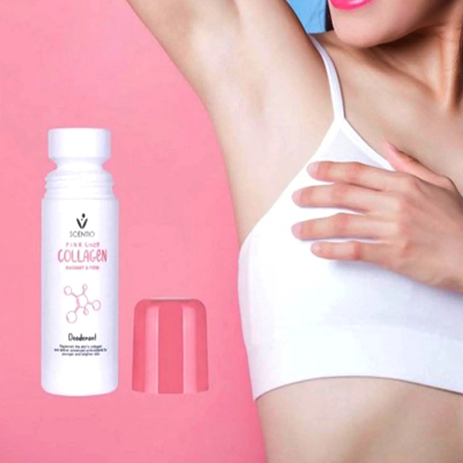 Scentio Pink Collagen Radiant & Firm Deodorant Roll-On – 50ml - Image 4