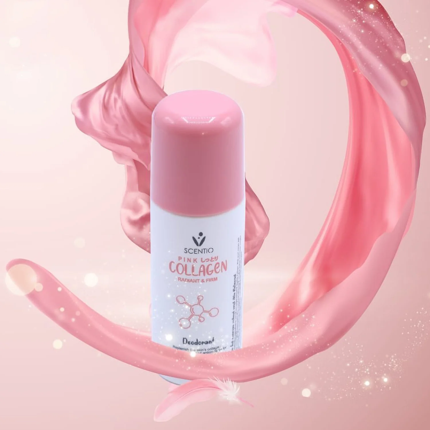 Scentio Pink Collagen Radiant & Firm Deodorant Roll-On – 50ml - Image 6