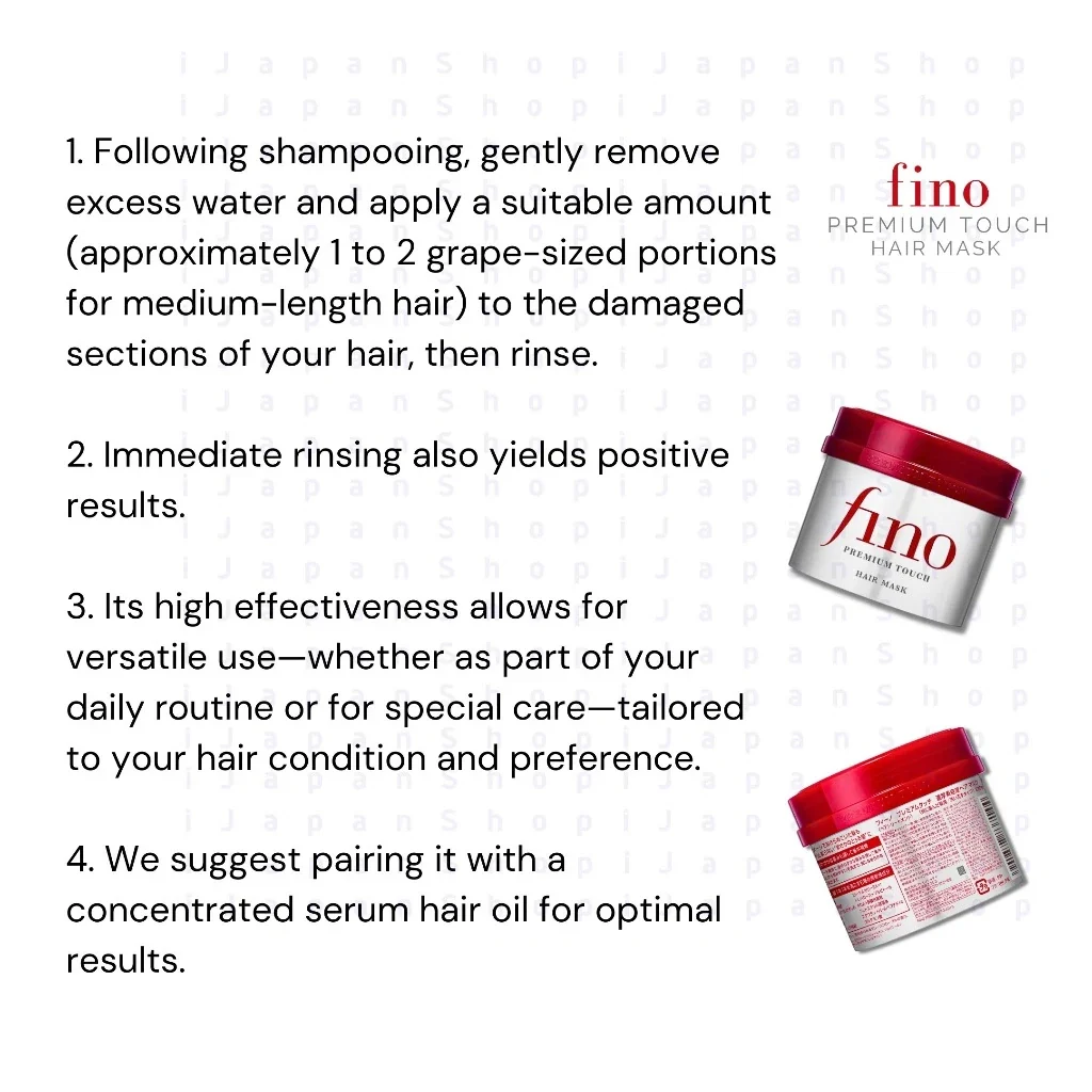 Shiseido Fino (Hair Mask+Hair Oil) Premium Touch Hair Care Combo - Image 16