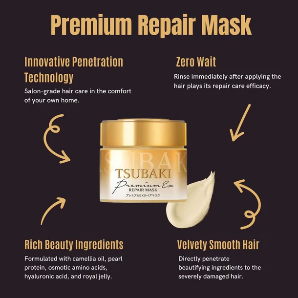 Shiseido Tsubaki Premium Repair Hair Mask - 180g - Image 8