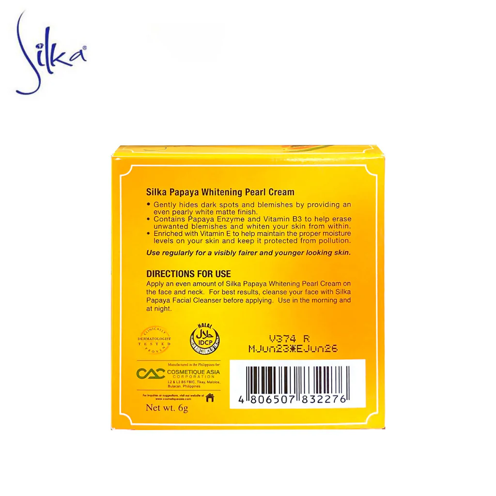 Silka Papaya Whitening Pearl Cream - 6gm - Image 4