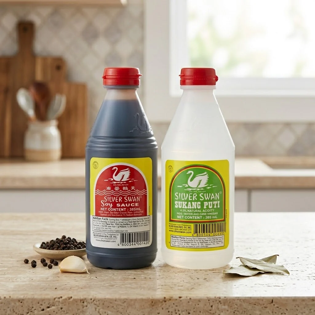 Silver Swan Soy Sauce + Sukang Puti Vinegar – 385ml (Combo) - Image 3