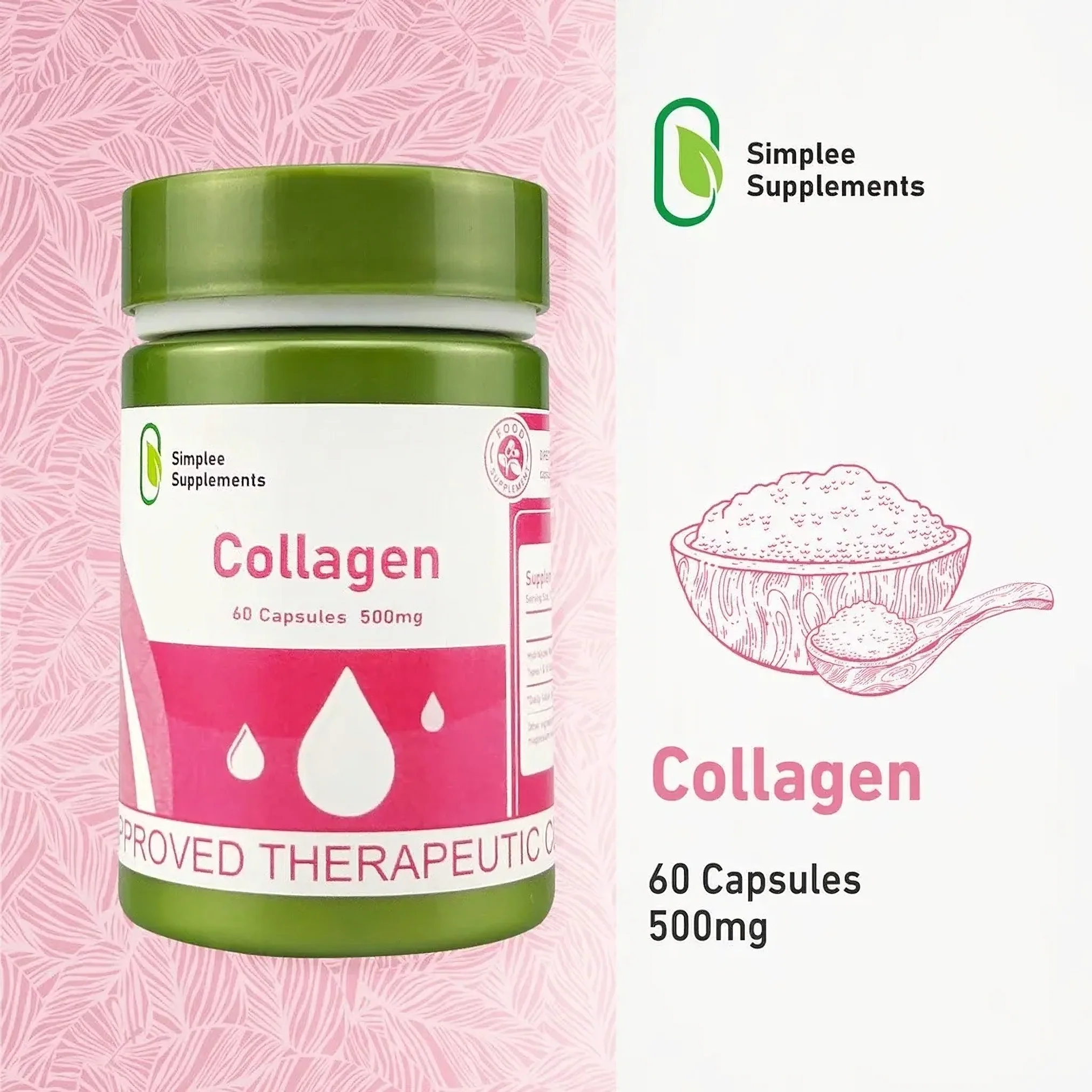 Simplee Collagen Supplement 500mg – 60 Capsules - Image 2