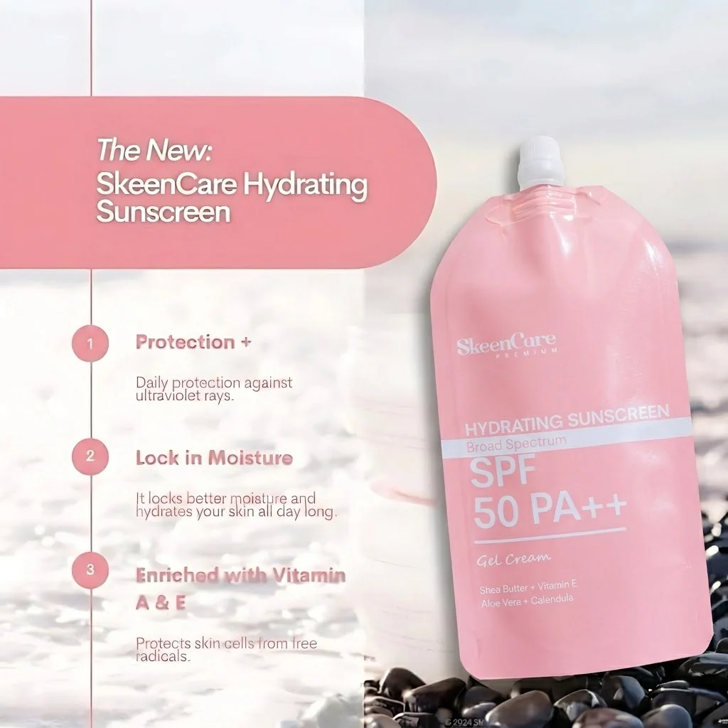 SkeenCare Hydrating Sunscreen Gel Cream SPF 50 PA++ – 50g - Image 4
