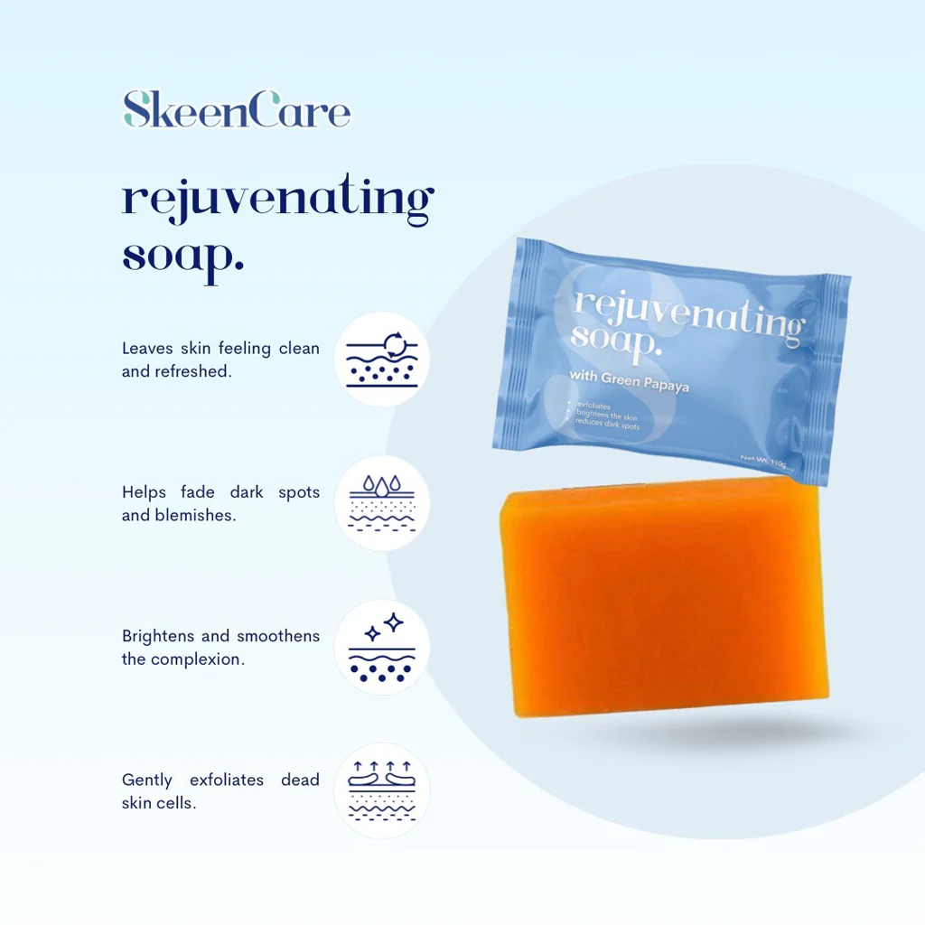 SkeenCare Rejuvenating Soap with Green Papay - 110g - Image 4