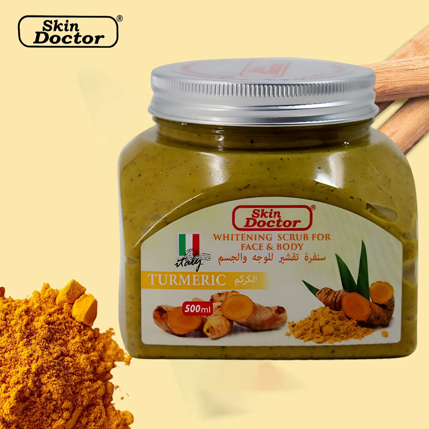 Skin Doctor Whitening Scrub For Face & Body - Turmeric 500ml - Image 4