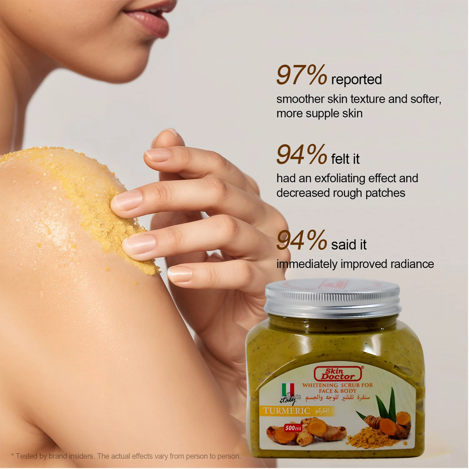 Skin Doctor Whitening Scrub For Face & Body - Turmeric 500ml - Image 6