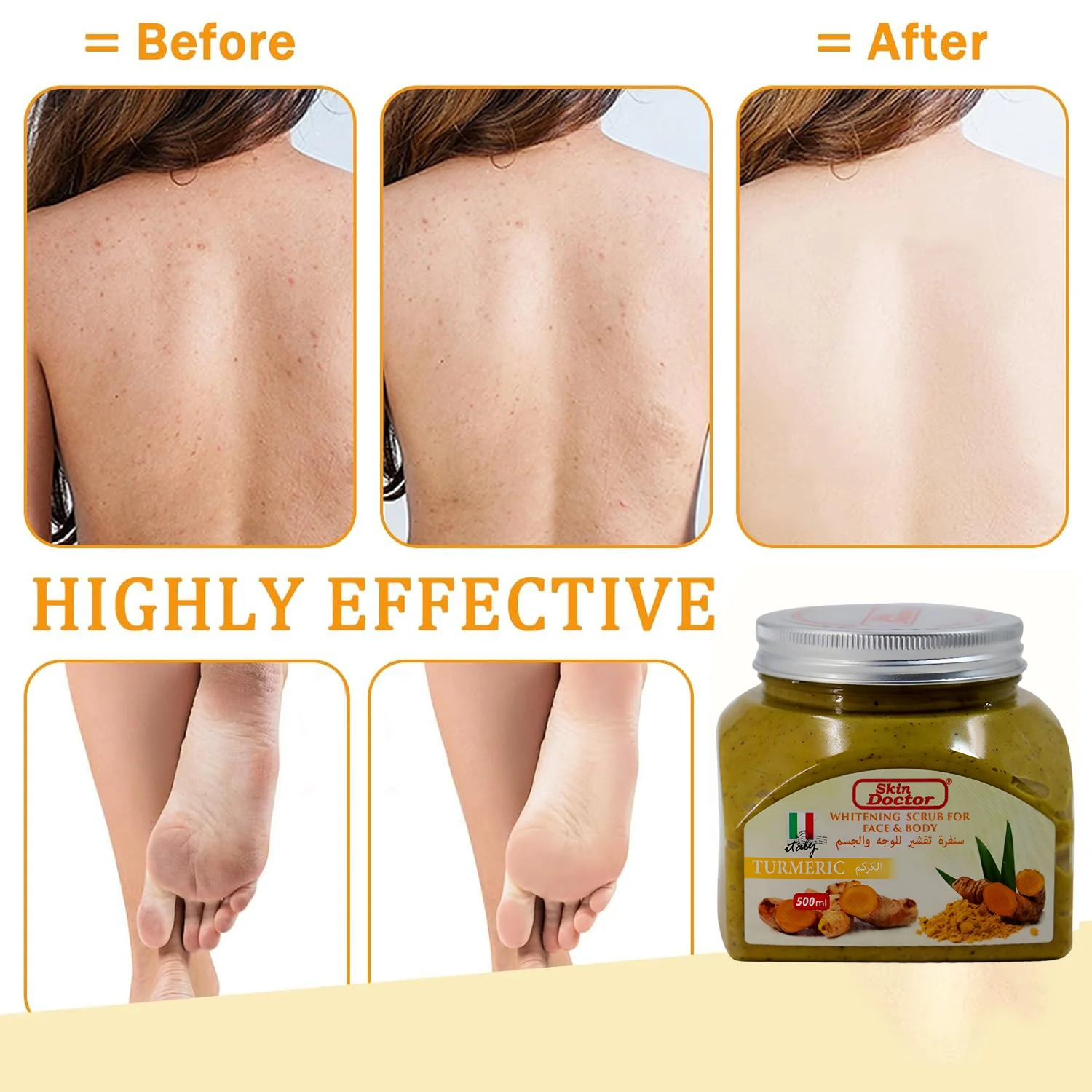 Skin Doctor Whitening Scrub For Face & Body - Turmeric 500ml - Image 7